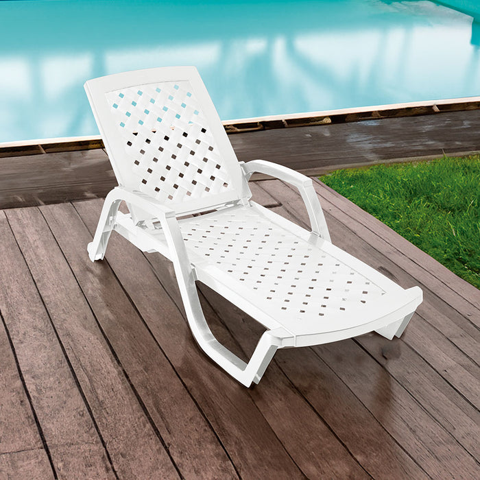 Cama asoleadora arrecife blanca marca Rimax