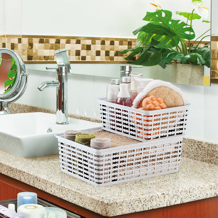 Canasta organizadora con tejito decorativo  Rimax