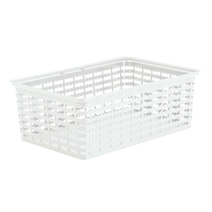 Canasta organizadora con tejito decorativo  Rimax
