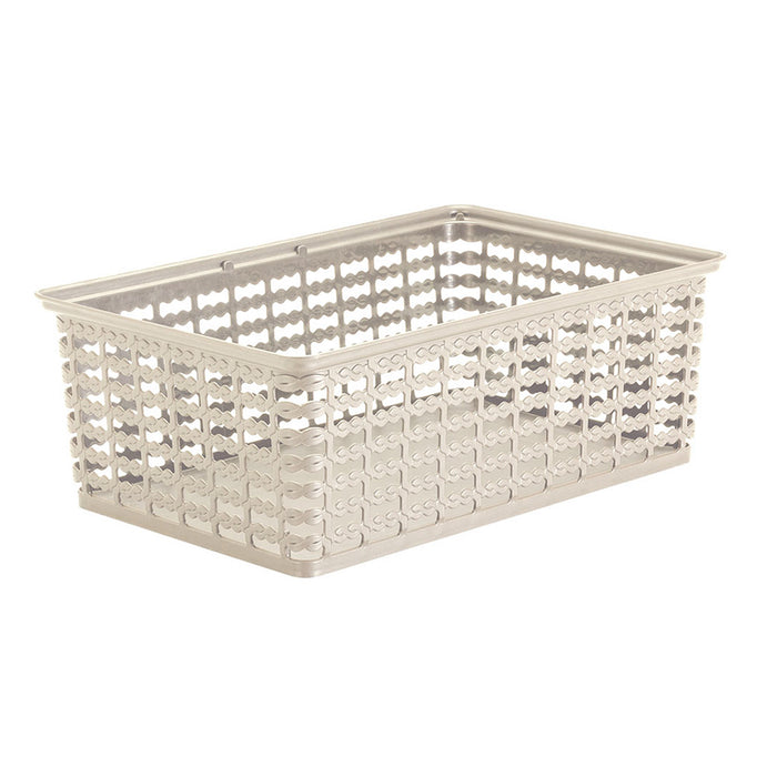 Canasta organizadora con tejito decorativo  Rimax