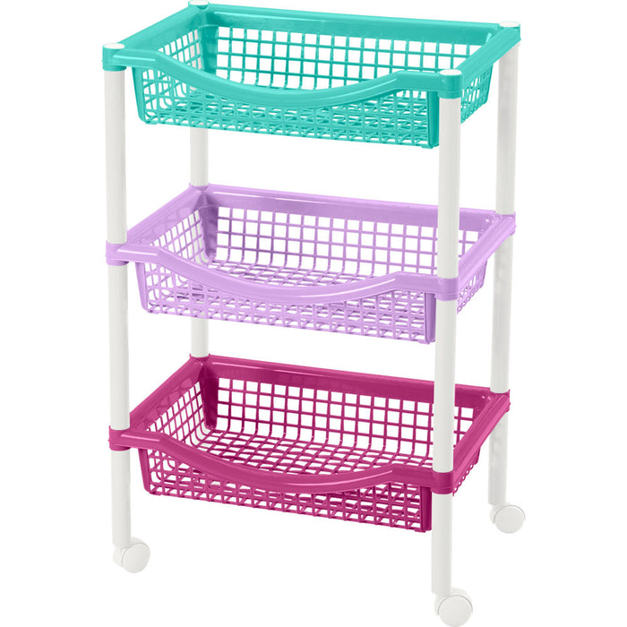 Canasta móvil rectangular de 3 niveles glam marca Rimax