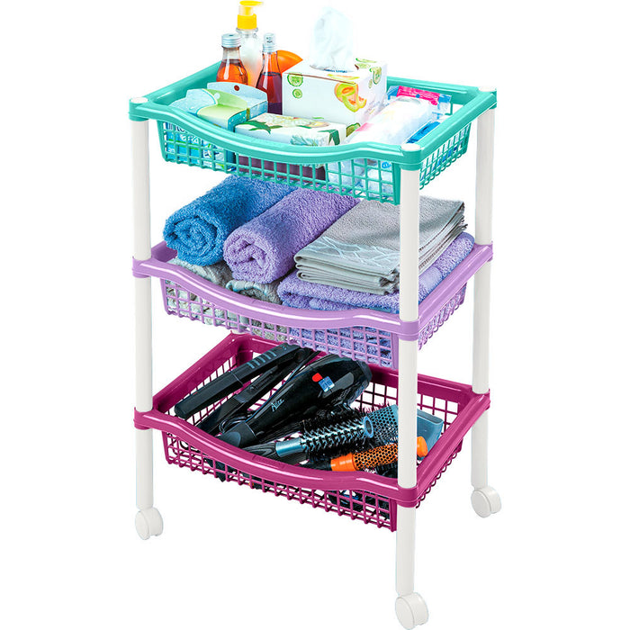 Canasta móvil rectangular de 3 niveles glam marca Rimax