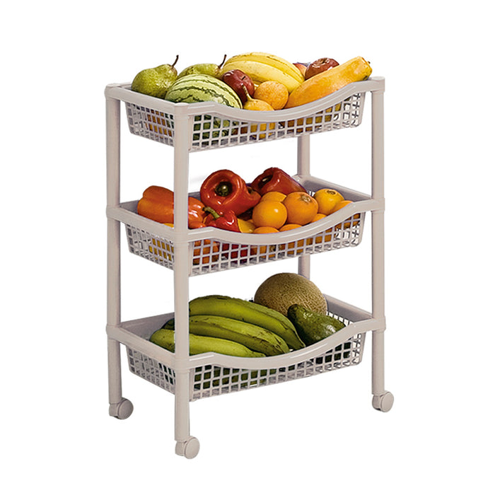 Canasta móvil rectangular de 3 niveles taupe marca Rimax