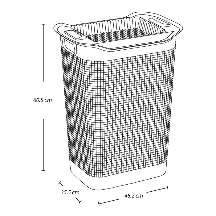 Cesta para ropa linum con tejido premium mocca marca Rimax