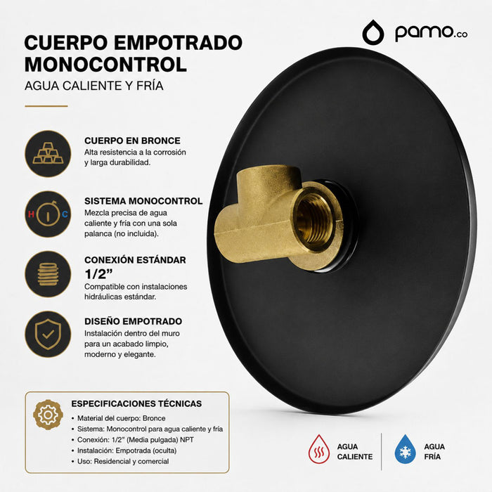 hogar cocina monotrol ducha redonda negra pmo 043 mp madecentro