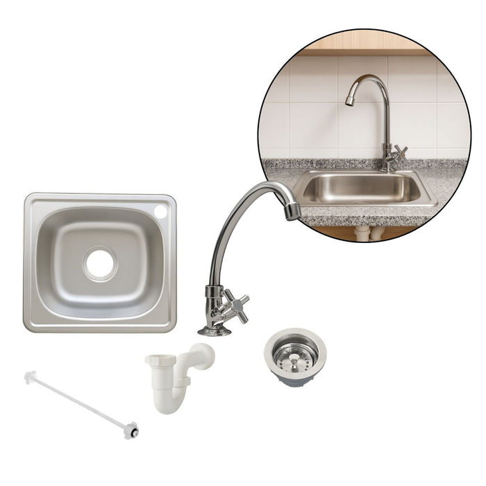 hogar cocina set lavaplatos acero inoxidable 36 x 39 sobreponer griferia pmo 055 mp madecentro