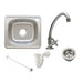 hogar cocina set lavaplatos acero inoxidable 36 x 39 sobreponer griferia pmo 055 mp madecentro