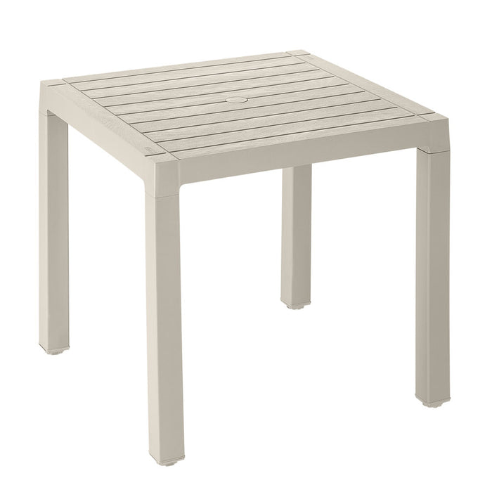 Combo comedor barú 1 mesa + 4 sillas sin brazos taupe marca Rimax
