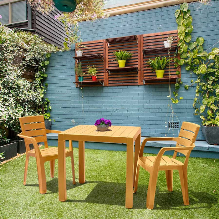 Combo comedor barú trendy, incluye  1 mesa + 4 sillas con brazos Rimax