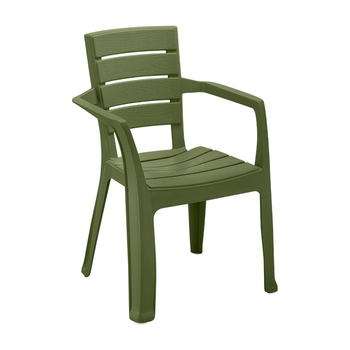 Combo comedor barú trendy 1 mesa + 4 sillas con brazos verde selva marca Rimax