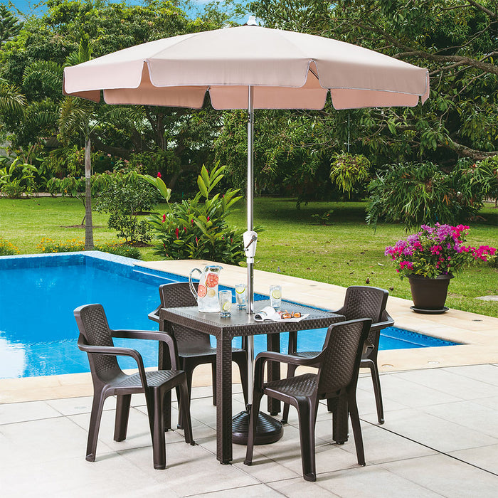 Combo comedor eterna, incluye 1 mesa + 4 sillas con brazos Rimax