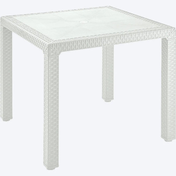 Combo comedor eterna 1 mesa + 4 sillas sin brazos blanco arena marca Rimax