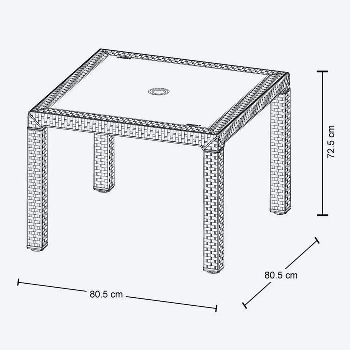 Combo comedor eterna 1 mesa + 4 sillas sin brazos blanco arena marca Rimax