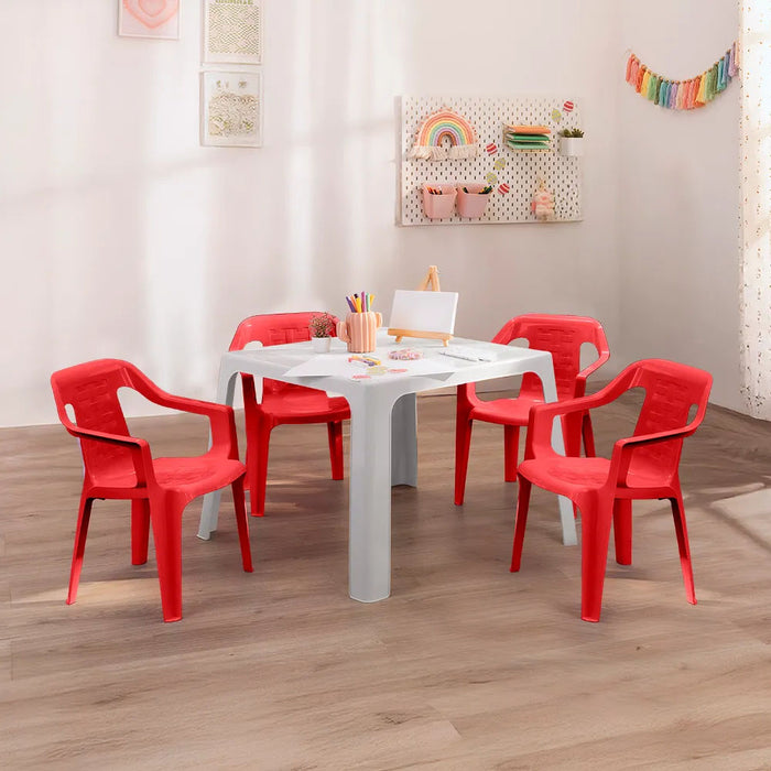 Combo infantil 1 mesa + 4 sillas rojo marca Rimax