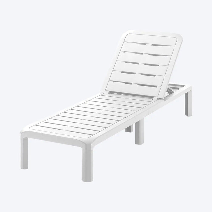 Combo piscina 2 camas asoleadoras + 2 sillas playeras + 1 mesa de centro rectangular blanco Rimax