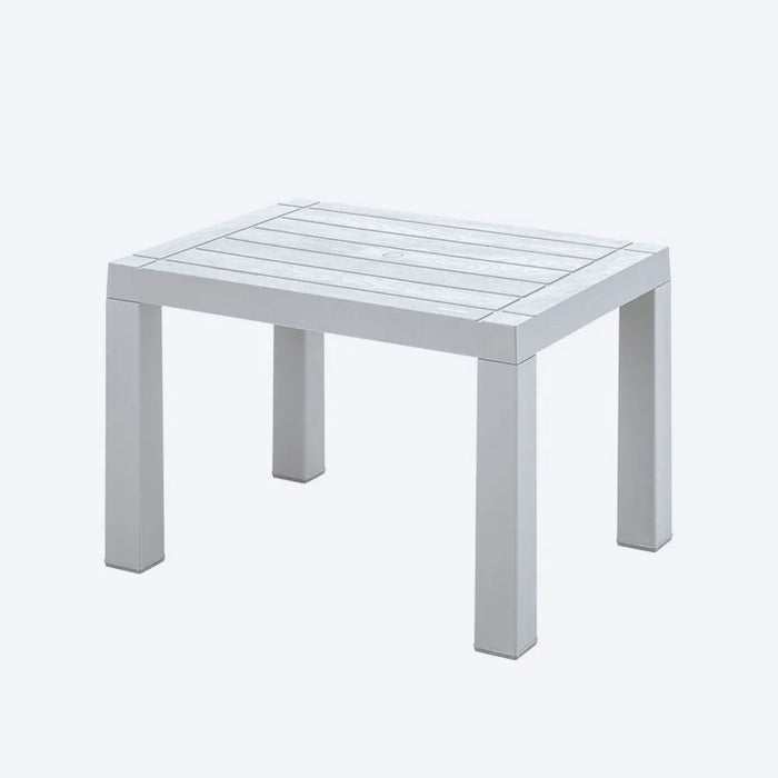 Combo piscina 2 camas asoleadoras + 2 sillas playeras + 1 mesa de centro rectangular blanco Rimax