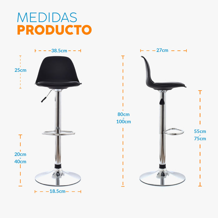 hogar comedores banco giratorio para bar boat negro bonno rs423900 mp madecentro