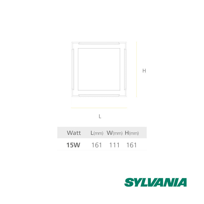 hogar decoracion e iluminacion led azzart cuadrado 15 w luz calida multivoltaje sylvania sylv 032 mp madecentro