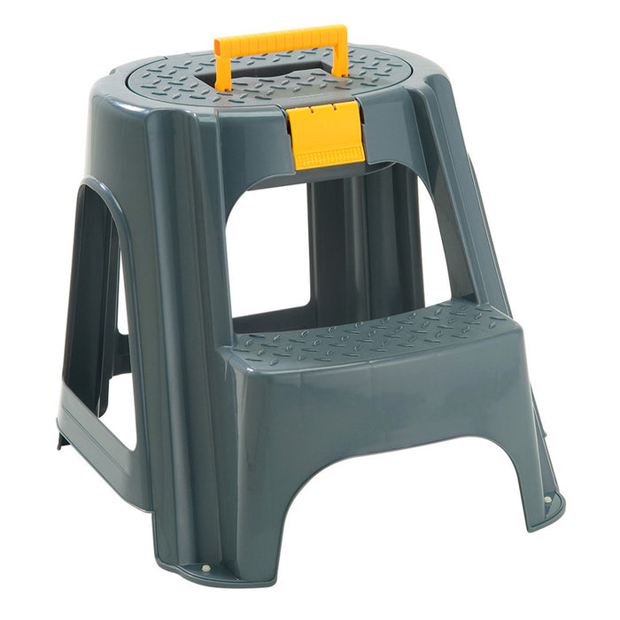 Escalesilla con tapa organizadora gris marca Rimax