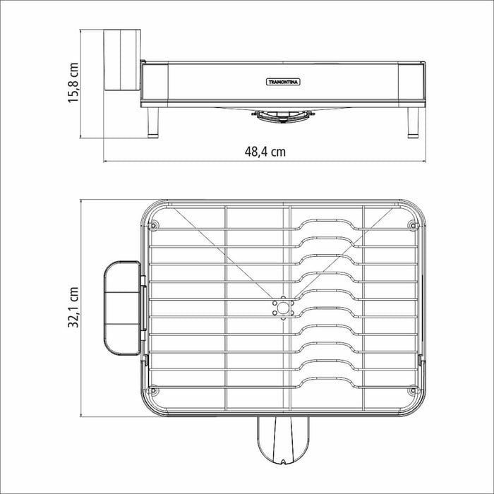 Escurridor vajilla en acero inoxidable y polipropileno