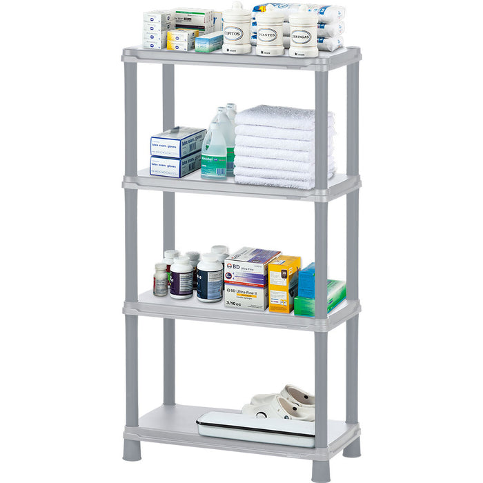Estante multifuncional de 4 niveles solido 15" gris Rimax