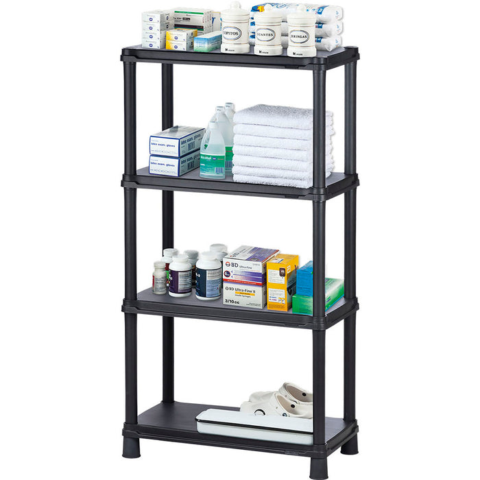 Estante multifuncional de 4 niveles solido 15" negro marca Rimax