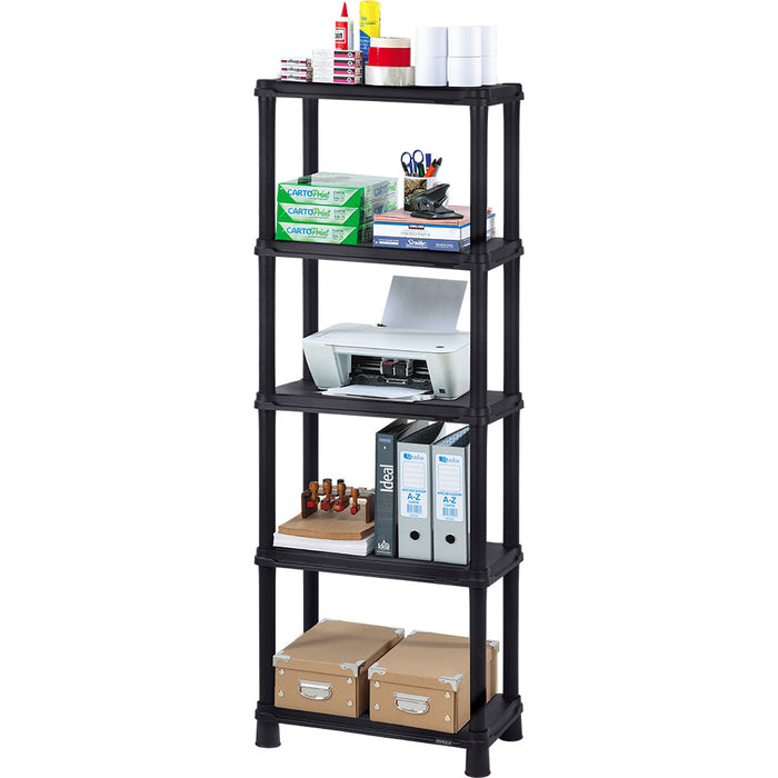 Estante multifuncional de 5 niveles solido 12" negro Rimax