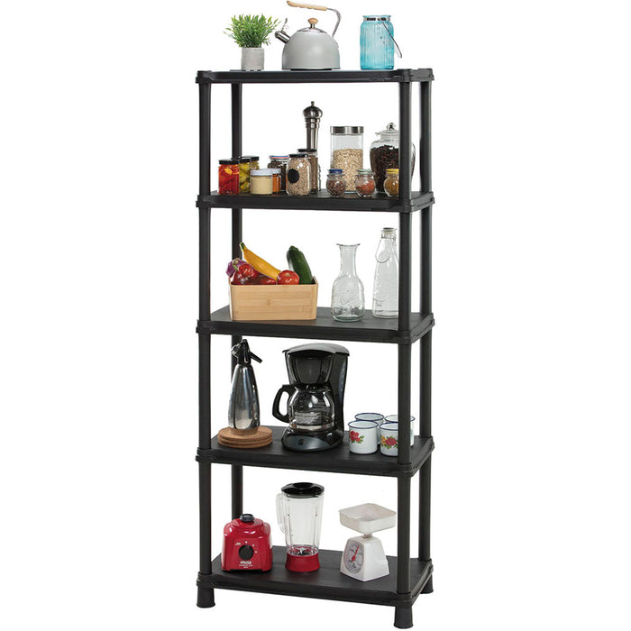 Estante multifuncional de 5 niveles solido 15" negro marca Rimax