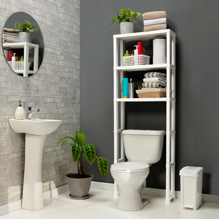 Estante organizador 3 niveles para baño blanco Rimax