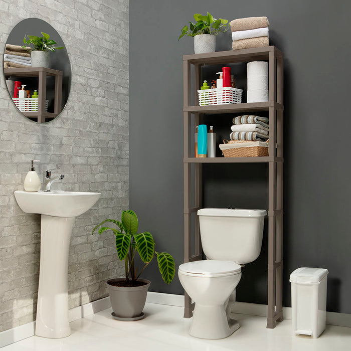 Estante organizador 3 niveles para baño mocca marca Rimax