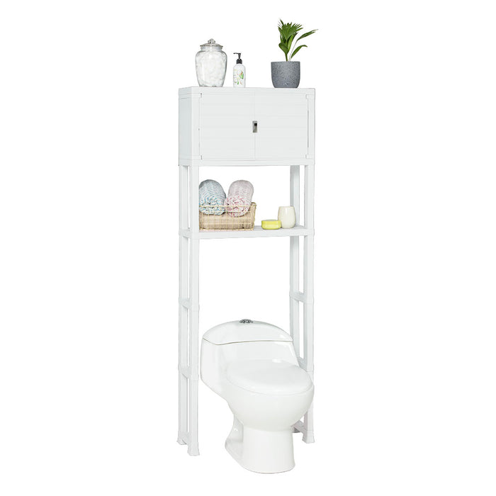 Estante organizador con puertas para baño blanco Rimax
