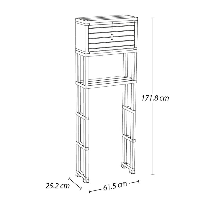 Estante organizador con puertas para baño gris hielo marca Rimax