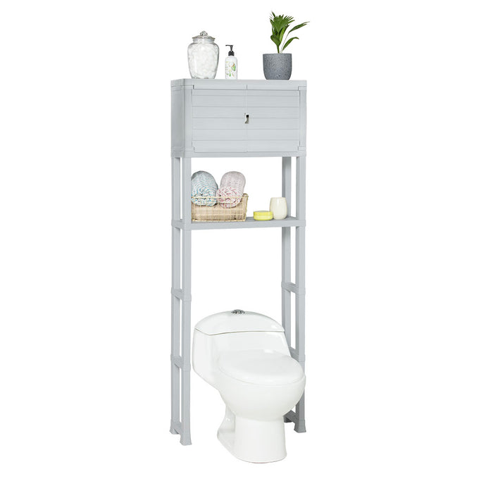 Estante organizador con puertas para baño gris hielo marca Rimax