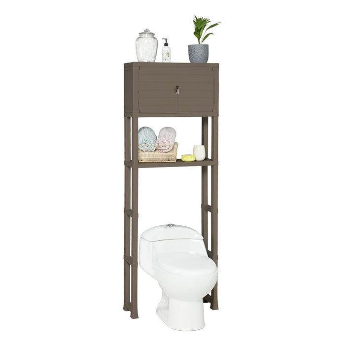 Estante organizador con puertas para baño mocca marca Rimax