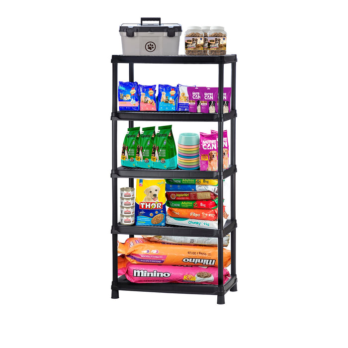 Estantería multifuncional de 5 niveles ventilada 18" negro marca Rimax
