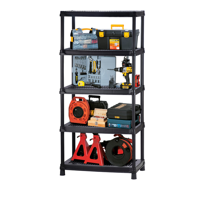 Estantería multifuncional de 5 niveles ventilada 18" negro marca Rimax