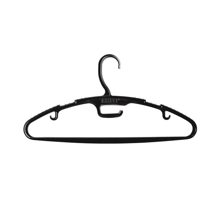 Gancho para ropa set x 10 und negro Rimax