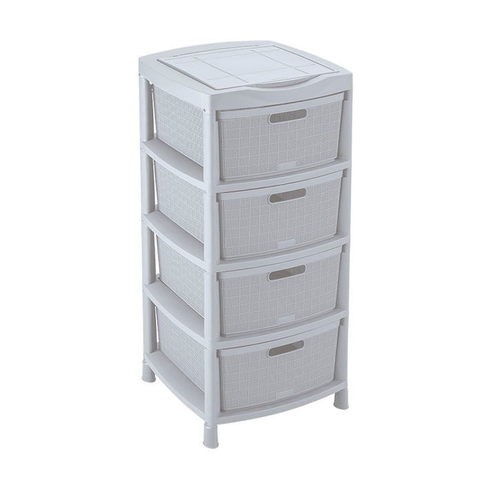 Cajas organizadoras fique con 4 gavetas y tapa gris hielo Rimax