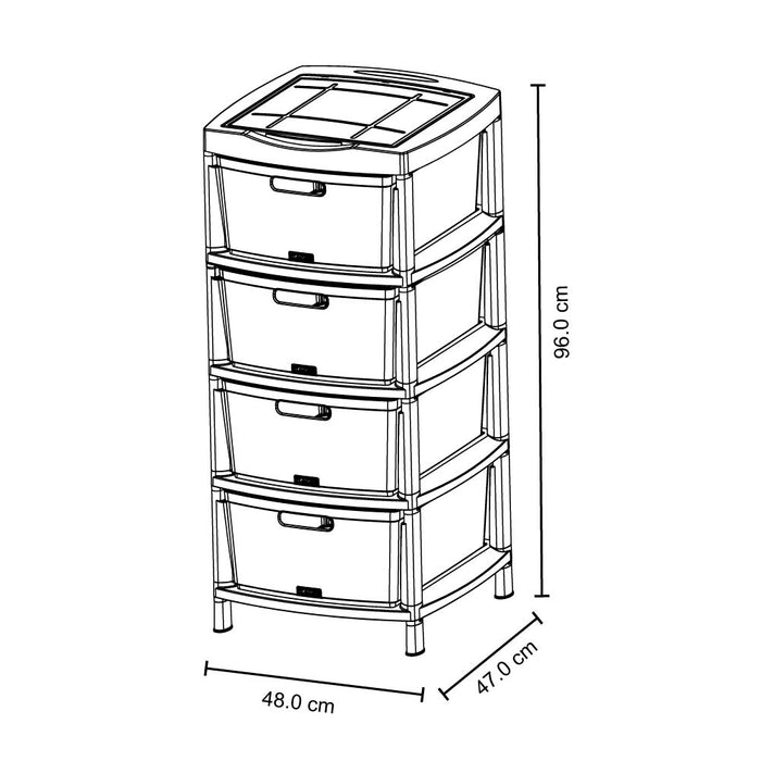 Gavetero fique con 4 gavetas y tapa organizadora mocca Rimax