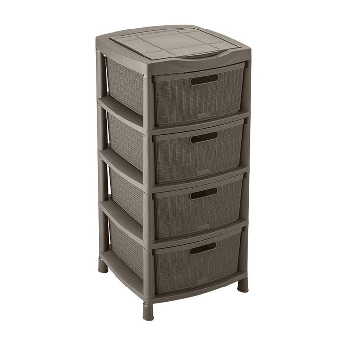 Gavetero fique con 4 gavetas y tapa organizadora mocca Rimax