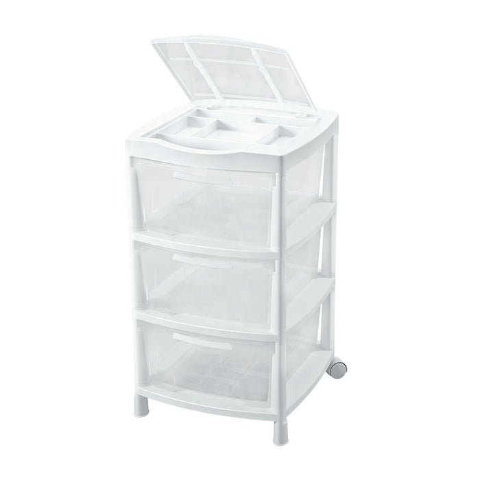 Cajas organizadoras grande con 3 gavetas y tapa Rimax