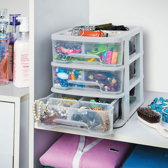 Cajas organizadoras pequeñas con 3 gavetas Rimax