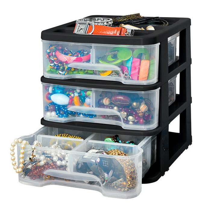 Gavetero pequeño con 3 gavetas negro marca Rimax