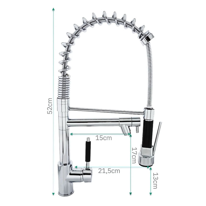 hogar griferia monotrol espiral gourmet doble salida cromado pmo 027 mp madecentro