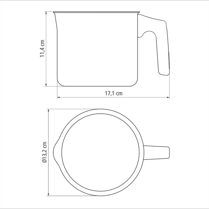 Hervidor de leche antiadherente color rojo 12 cm