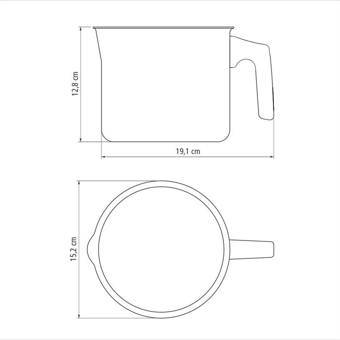 Hervidor de leche antiadherente color rojo 14 cm