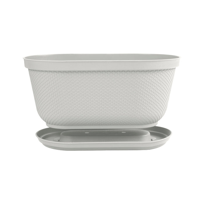 Matera ovalada rafia 40 cm con plato Rimax
