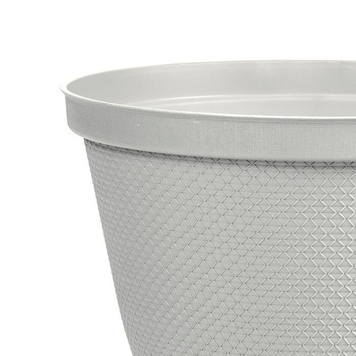 Matera redonda rafia 35 cm con plato gris hielo marca Rimax