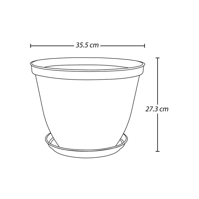 Matera redonda rafia 35 cm con plato terracota marca Rimax
