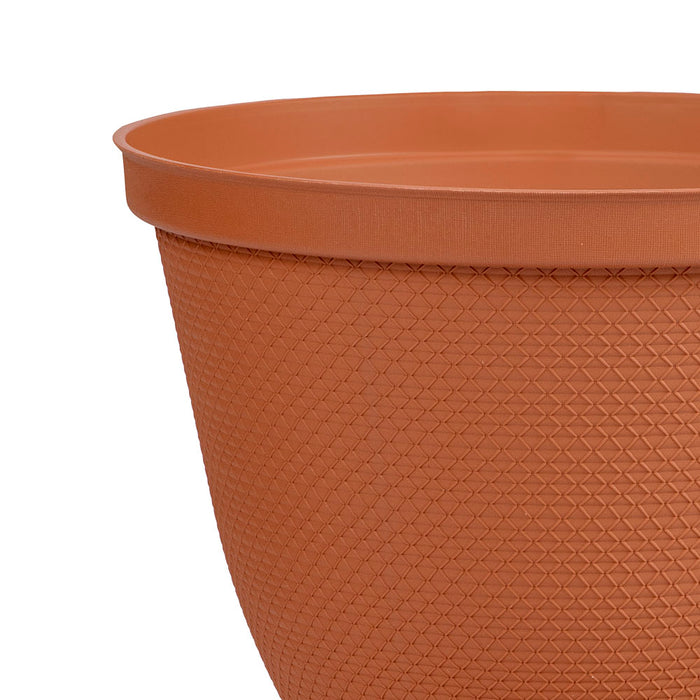 Matera redonda rafia 35 cm con plato terracota marca Rimax